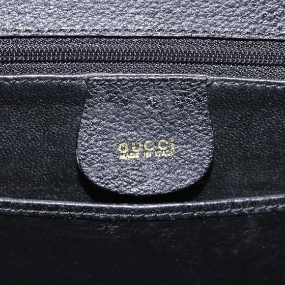 GUCCI Bamboo Hand Bag Leather Black Gold 000 2113 0188 Auth yk17496A - Picture 16 of 16